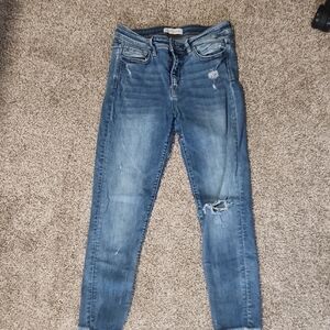 Flying Monkey Distressed Skinny Jeans in Blue